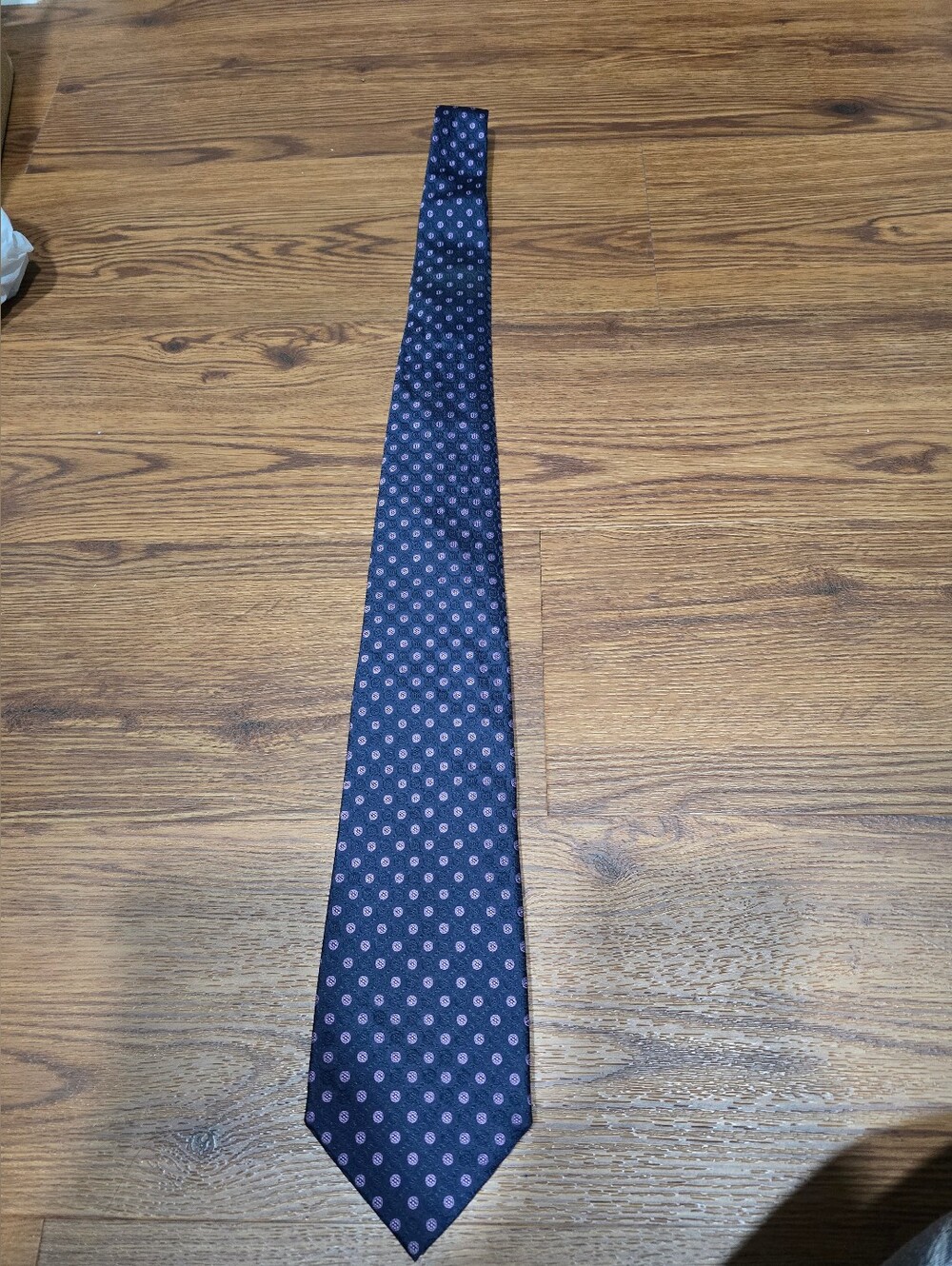 Stefano Ricci Navy Tie with Pink Polka Dots